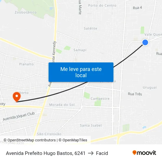 Avenida Prefeito Hugo Bastos, 6241 to Facid map