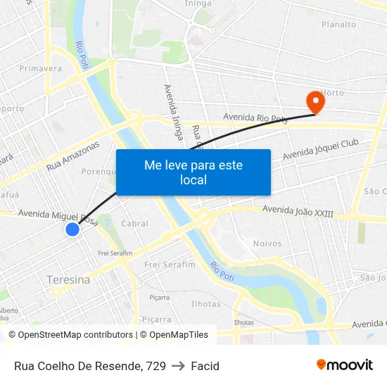 Rua Coelho De Resende, 729 to Facid map