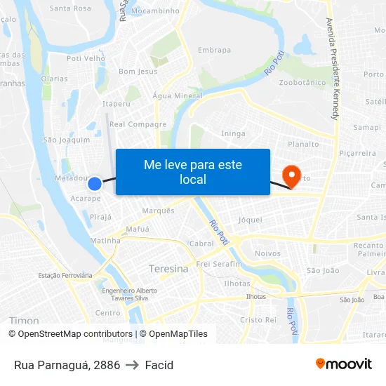 Rua Parnaguá, 2886 to Facid map