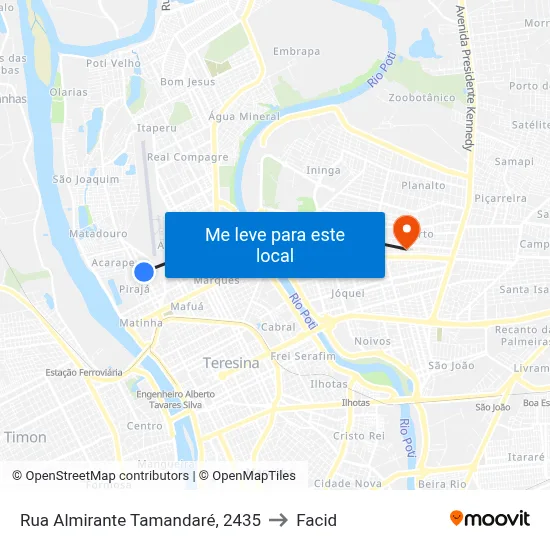 Rua Almirante Tamandaré, 2435 to Facid map