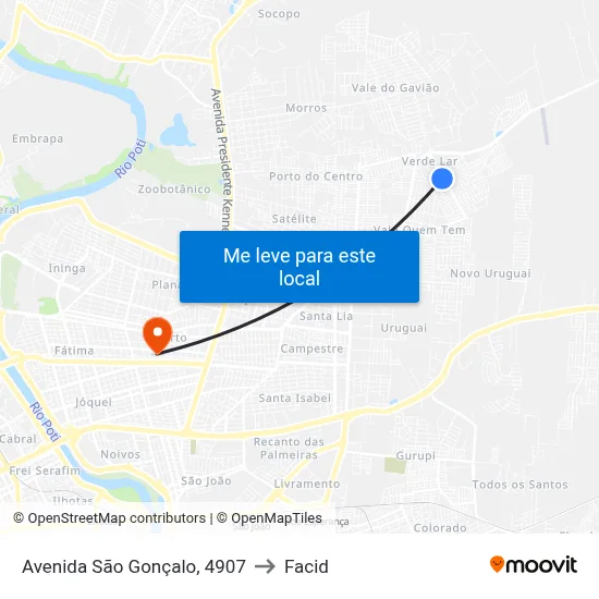 Avenida São Gonçalo, 4907 to Facid map