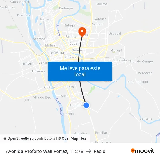 Avenida Prefeito Wall Ferraz, 11278 to Facid map