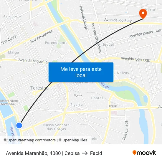Avenida Maranhão, 4080 | Cepisa to Facid map