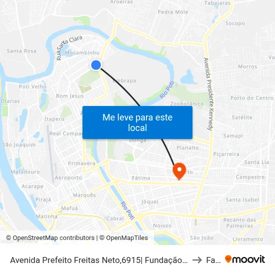 Avenida Prefeito Freitas Neto,6915| Fundação Francisca Trindade to Facid map