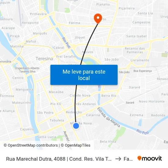 Rua Marechal Dutra, 4088 | Cond. Res. Vila Tropical to Facid map