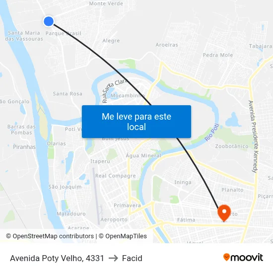 Avenida Poty Velho, 4331 to Facid map