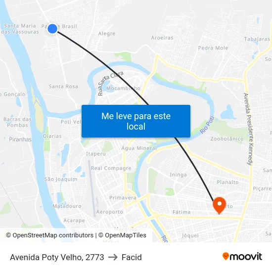 Avenida Poty Velho, 2773 to Facid map