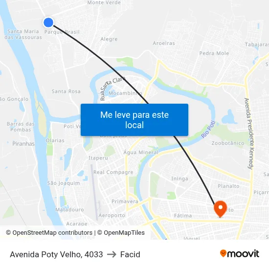Avenida Poty Velho, 4033 to Facid map