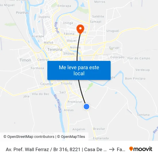 Av. Pref. Wall Ferraz / Br 316, 8221 | Casa De Custódia to Facid map
