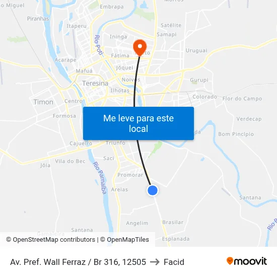 Av. Pref. Wall Ferraz / Br 316, 12505 to Facid map