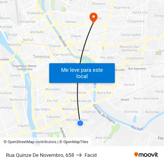 Rua Quinze De Novembro, 658 to Facid map