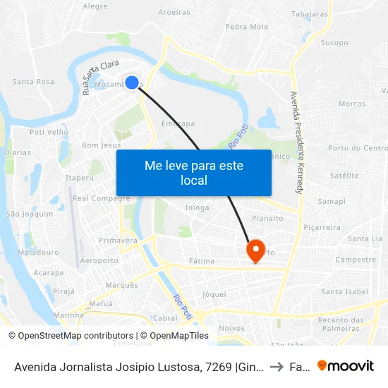 Avenida Jornalista Josipio Lustosa, 7269 |Ginásio Pato Preto to Facid map