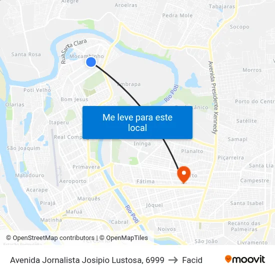 Avenida Jornalista Josipio Lustosa, 6999 to Facid map