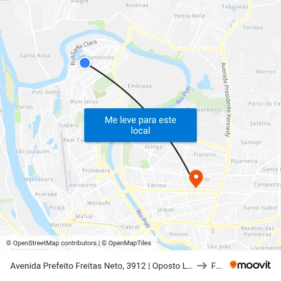 Avenida Prefeito Freitas Neto, 3912 | Oposto Lagoa Do Mocambinho to Facid map
