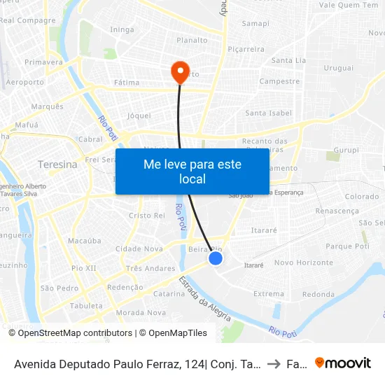 Avenida Deputado Paulo Ferraz, 124| Conj. Tancredo Neves to Facid map