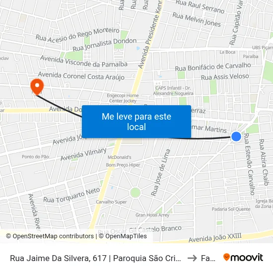 Rua Jaime Da Silvera, 617 | Paroquia São Cristóvão to Facid map