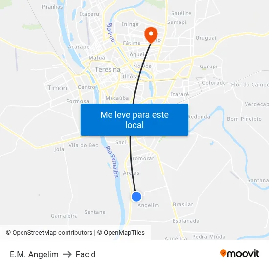 E.M. Angelim to Facid map