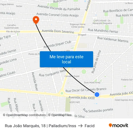 Rua João Marquês, 18 | Palladium/Inss to Facid map