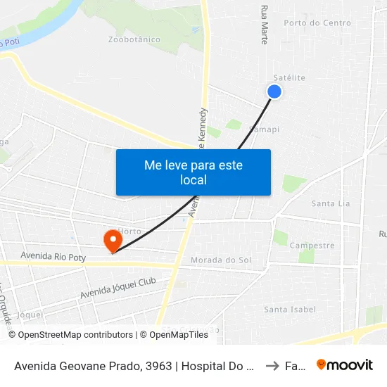 Avenida Geovane Prado, 3963 | Hospital Do Satelite to Facid map