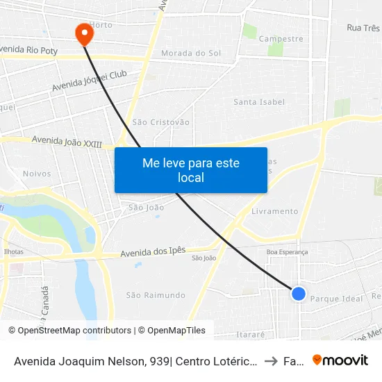 Avenida Joaquim Nelson, 939| Centro Lotérico Do Dirceu to Facid map