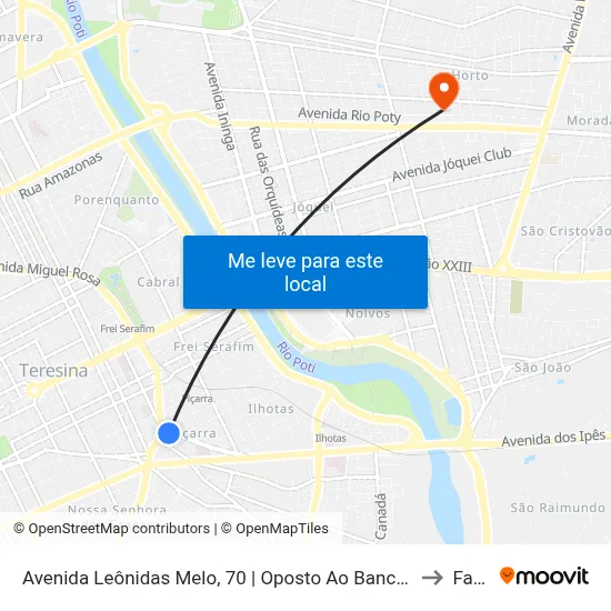 Avenida Leônidas Melo, 70 | Oposto Ao Banco Do Brasil to Facid map
