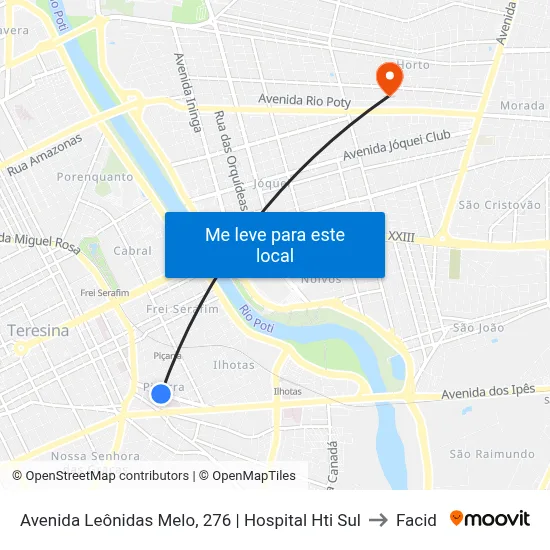 Avenida Leônidas Melo, 276 | Hospital Hti Sul to Facid map