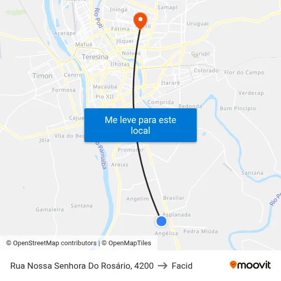 Rua Nossa Senhora Do Rosário, 4200 to Facid map