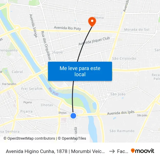 Avenida Higino Cunha, 1878 | Morumbi Veículos to Facid map