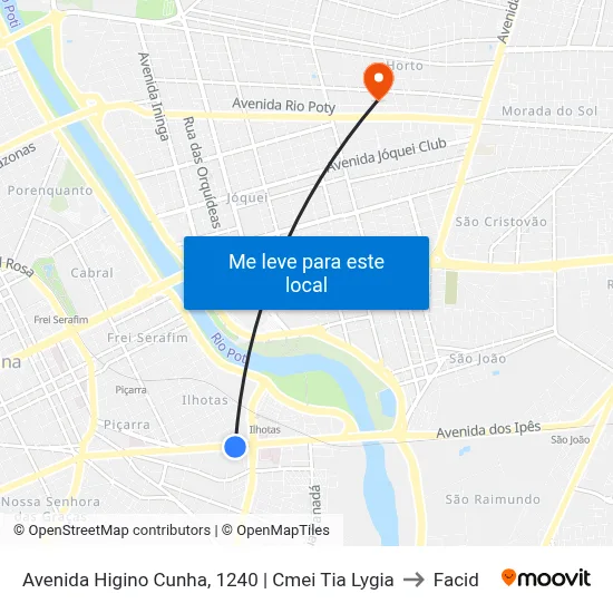 Avenida Higino Cunha, 1240 | Cmei Tia Lygia to Facid map