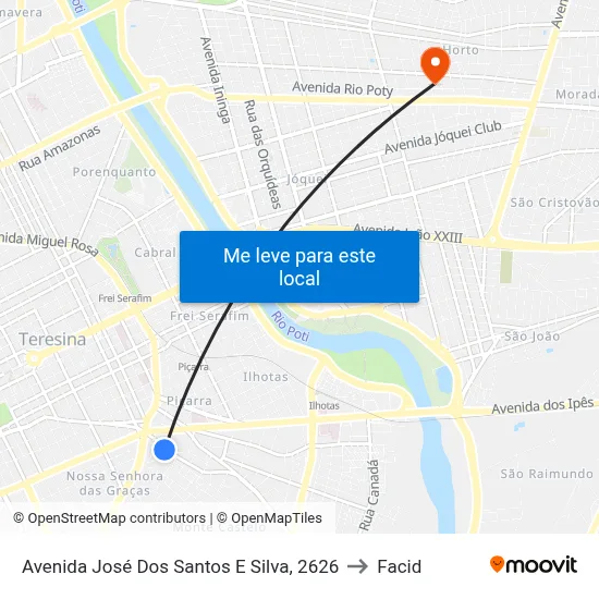 Avenida José Dos Santos E Silva, 2626 to Facid map