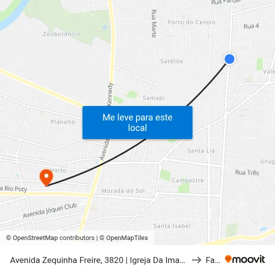 Avenida Zequinha Freire, 3820 | Igreja Da Imaculada Conceição to Facid map