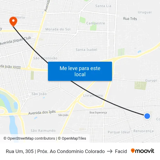 Rua Um, 305 | Próx. Ao Condomínio Colorado to Facid map