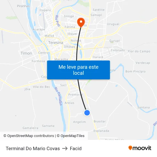 Terminal Do Mario Covas to Facid map
