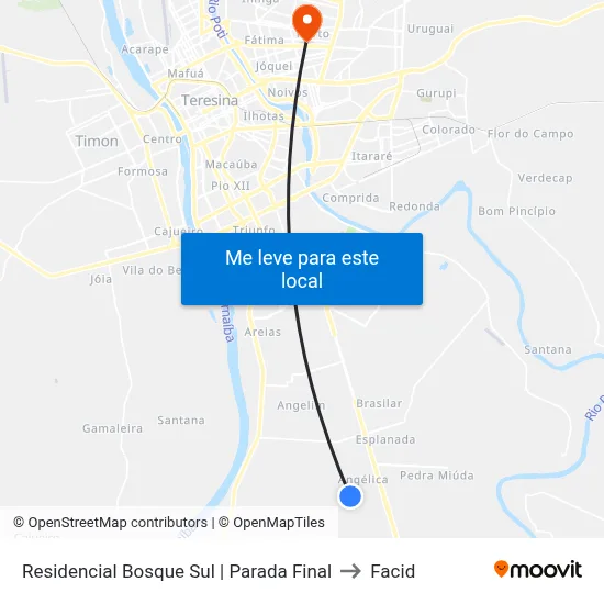 Residencial Bosque Sul | Parada Final to Facid map