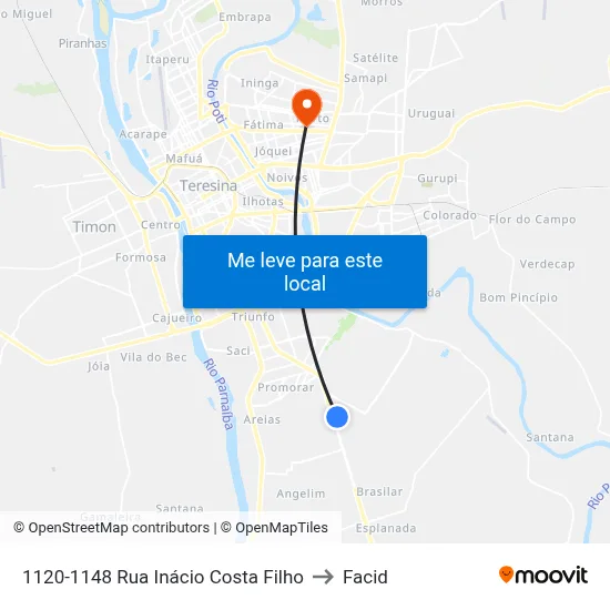 1120-1148 Rua Inácio Costa Filho to Facid map