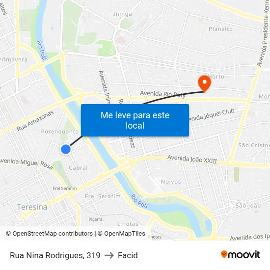 Rua Nina Rodrigues, 319 to Facid map