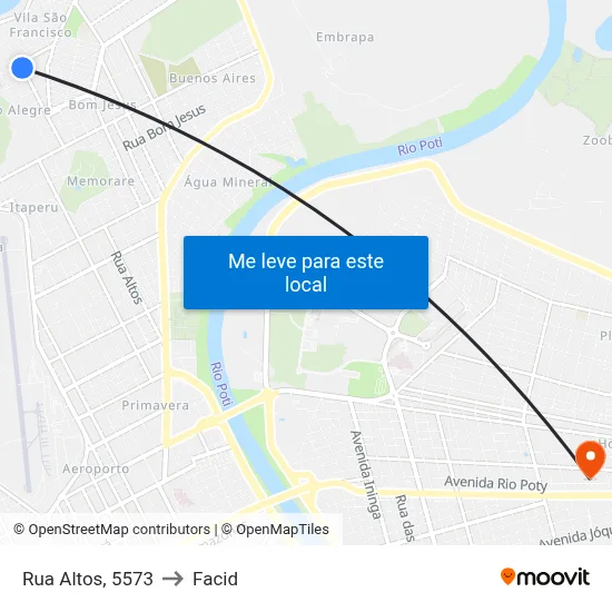 Rua Altos, 5573 to Facid map