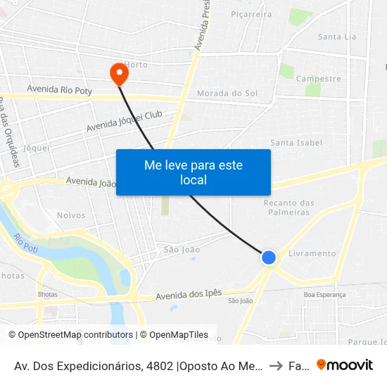 Av. Dos Expedicionários, 4802 |Oposto Ao Mercado Do Peixe to Facid map
