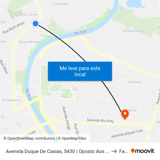 Avenida Duque De Caxias, 5430 | Oposto Aos Apartamentos to Facid map