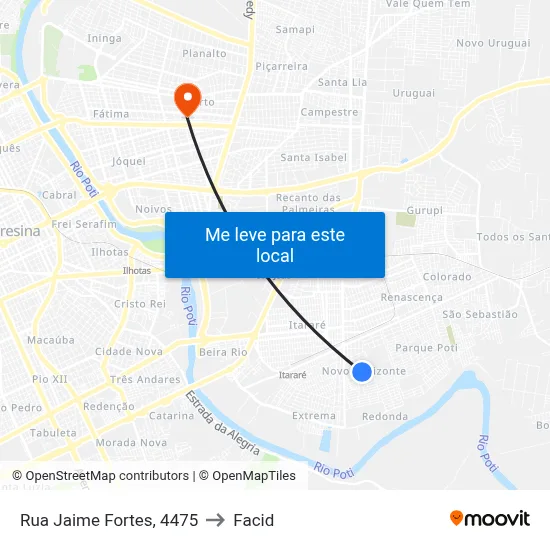 Rua Jaime Fortes, 4475 to Facid map