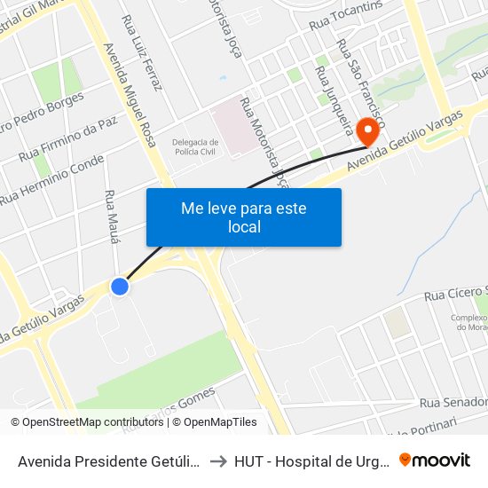 Avenida Presidente Getúlio Vargas, 2486 | Jelta to HUT - Hospital de Urgências de Teresina map