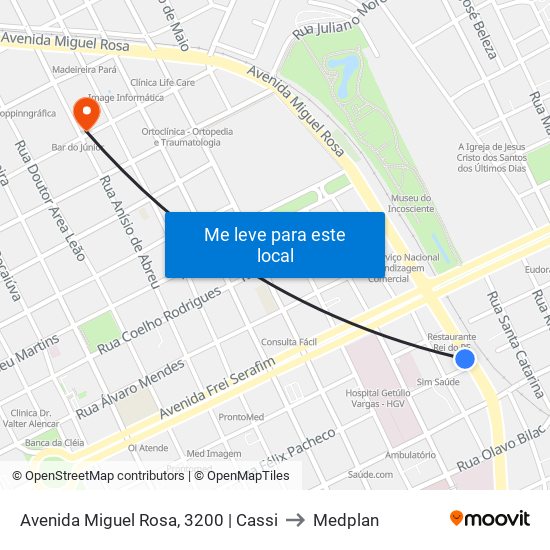 Avenida Miguel Rosa, 3200 | Cassi to Medplan map