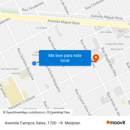 Avenida Campos Sales, 1700 to Medplan map