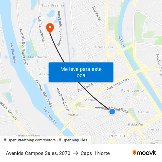 Avenida Campos Sales, 2070 to Caps II Norte map