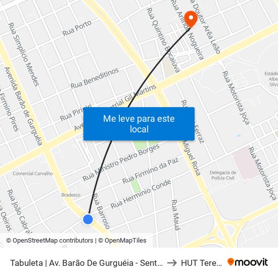 Tabuleta | Av. Barão De Gurguéia - Sentido Bairro to HUT Teresina map