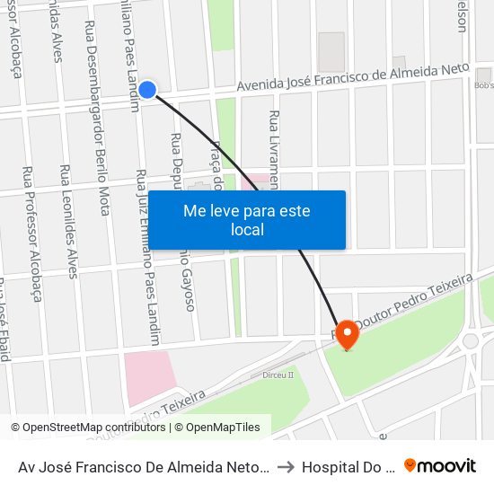 Av José Francisco De Almeida Neto, 2915 | Crel Tintas to Hospital Do Dirceu 2 map