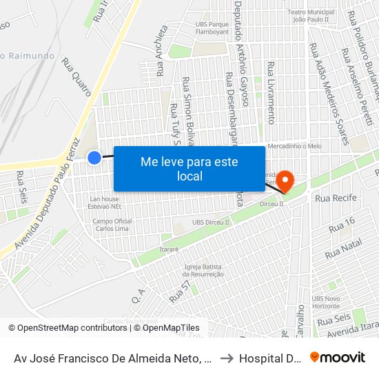 Av José Francisco De Almeida Neto, 1869 | Fundação Bradesco to Hospital Do Dirceu 2 map