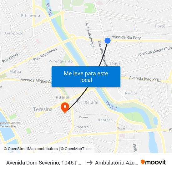 Avenida Dom Severino, 1046 | Mcdonald's to Ambulatório Azul- HGV map