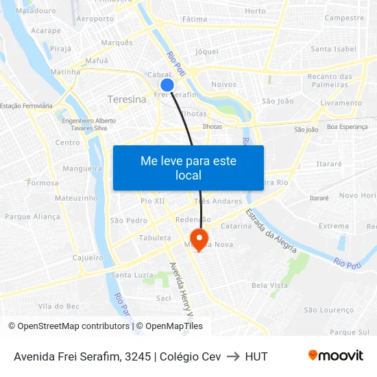 Avenida Frei Serafim, 3245 | Colégio Cev to HUT map