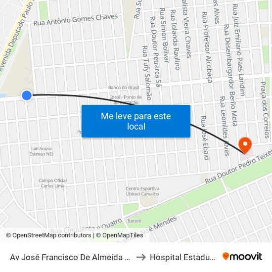 Av José Francisco De Almeida Neto, 1869 | Fundação Bradesco to Hospital Estadual Dirceu Arcoverde map